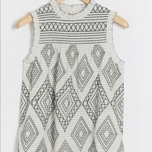 Anthropologie Grasslands Embroidered Top